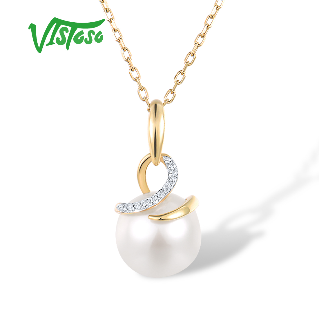 Pearl Trim Chain - Accattivoso collana in oro giallo genuino