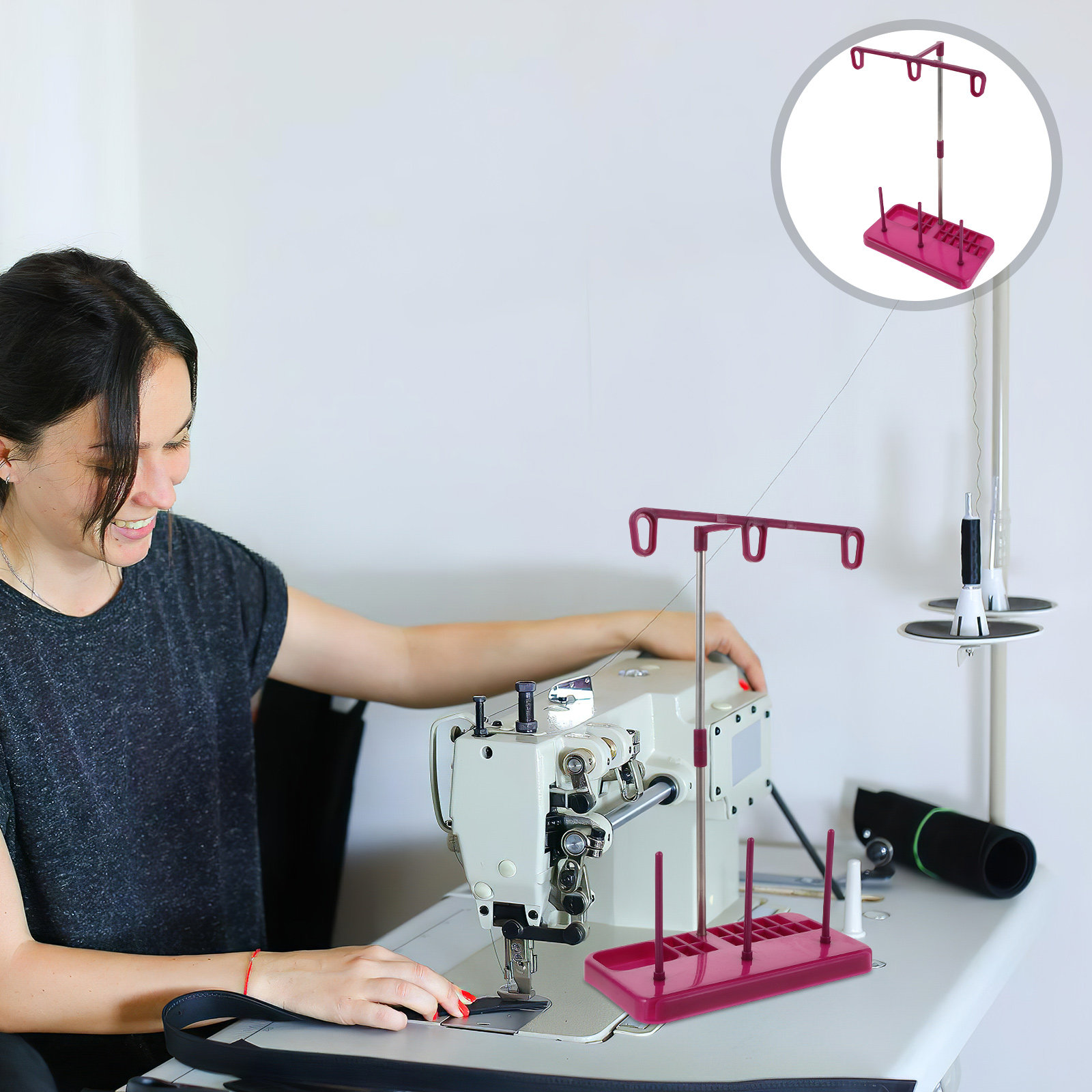 Embroidery Craft - Supporto per 3 Bobine di Filo