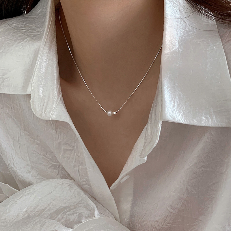 Pearl Trim Chain - Regalo di Natale Collana di perle