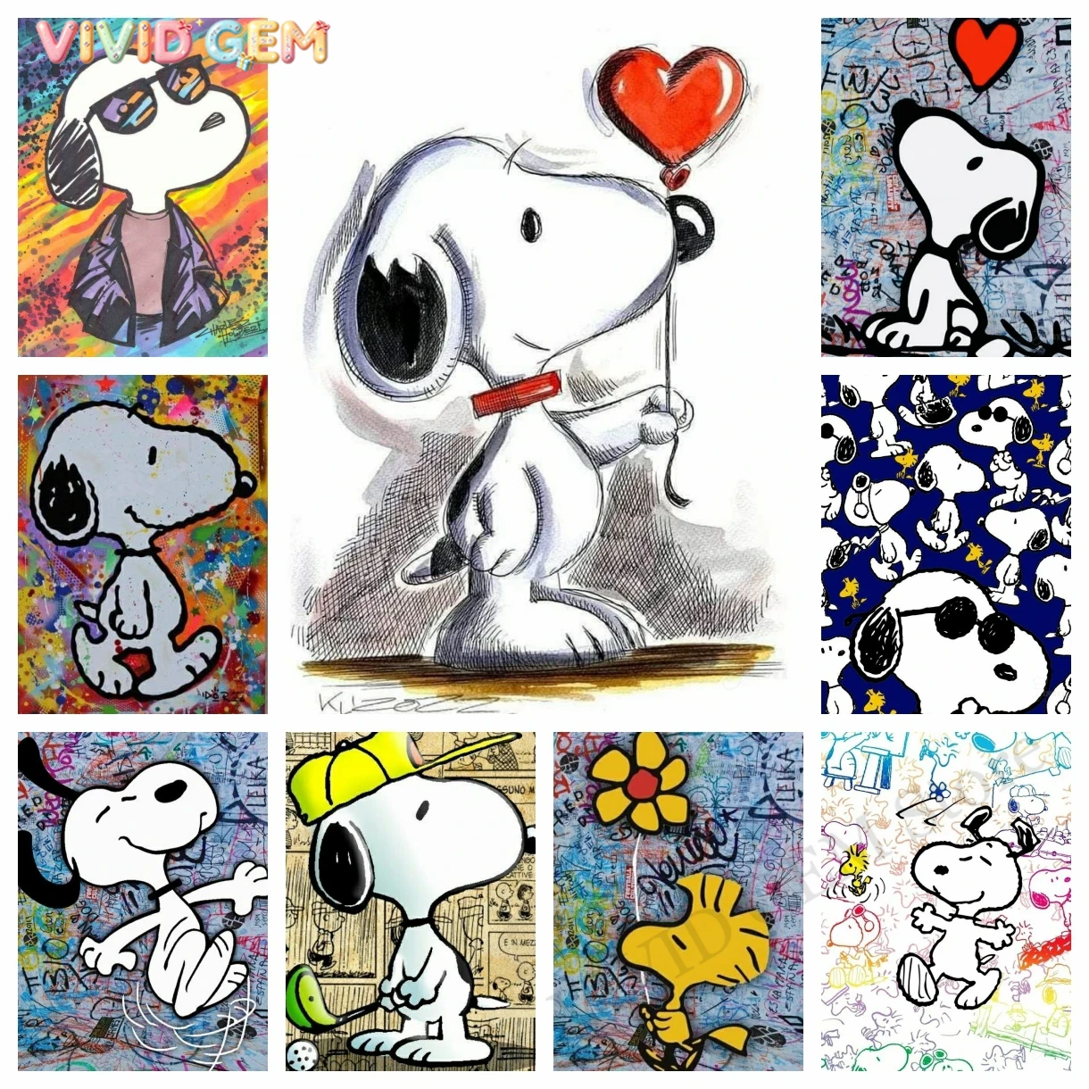 Embroidery Embellishments - VIVID GEM Kawaii Graffiti Snoopy Fumetti